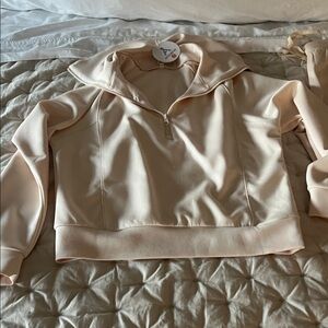 Cream Quarter-Zip Pullover